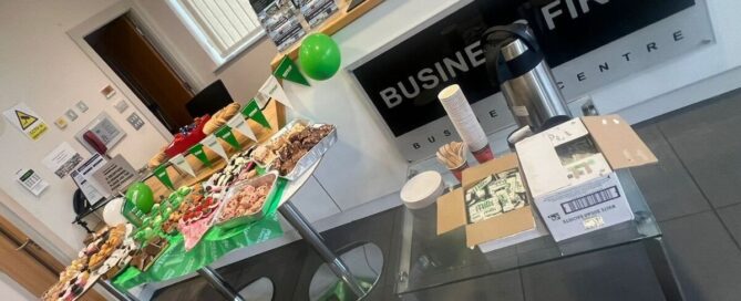 Business First Macmillan Coffee Morning Setup